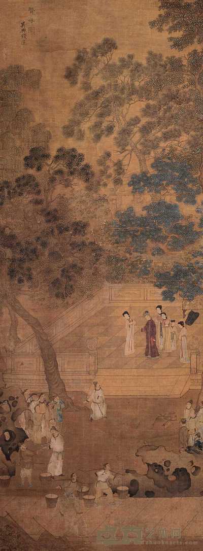 钱选 贤母图 立轴 135.5×50.5cm
